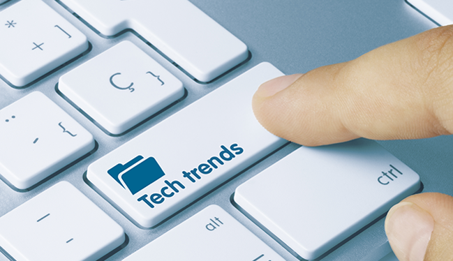 tech trends key on keyboard